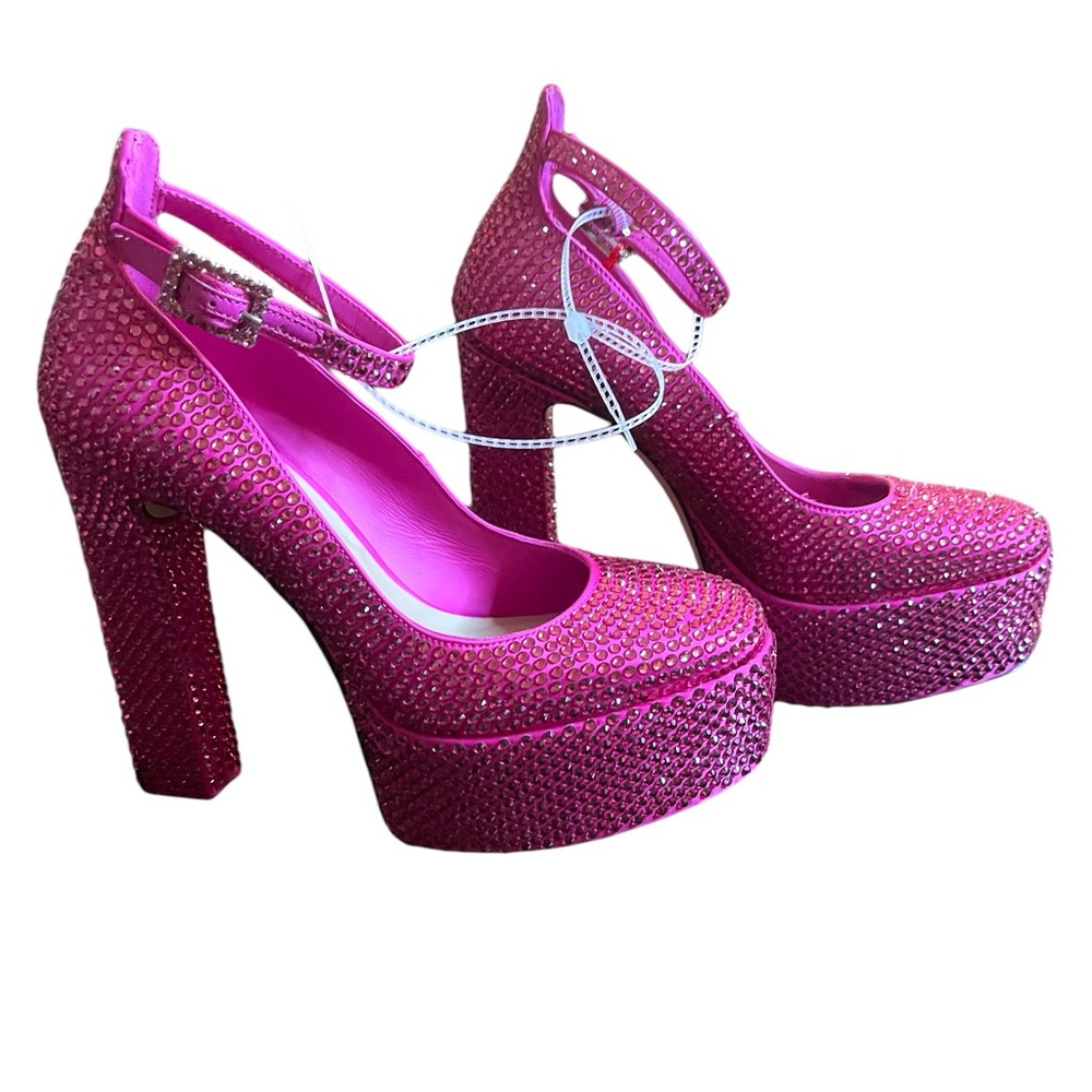 Antonio Melani Pink Rhinestone Women's Shoes - Picture 3 of 10
